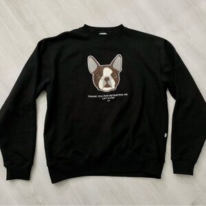 Unisex Boston Terrier Dog Crewneck Sweatshirt Streetwear Black XXL